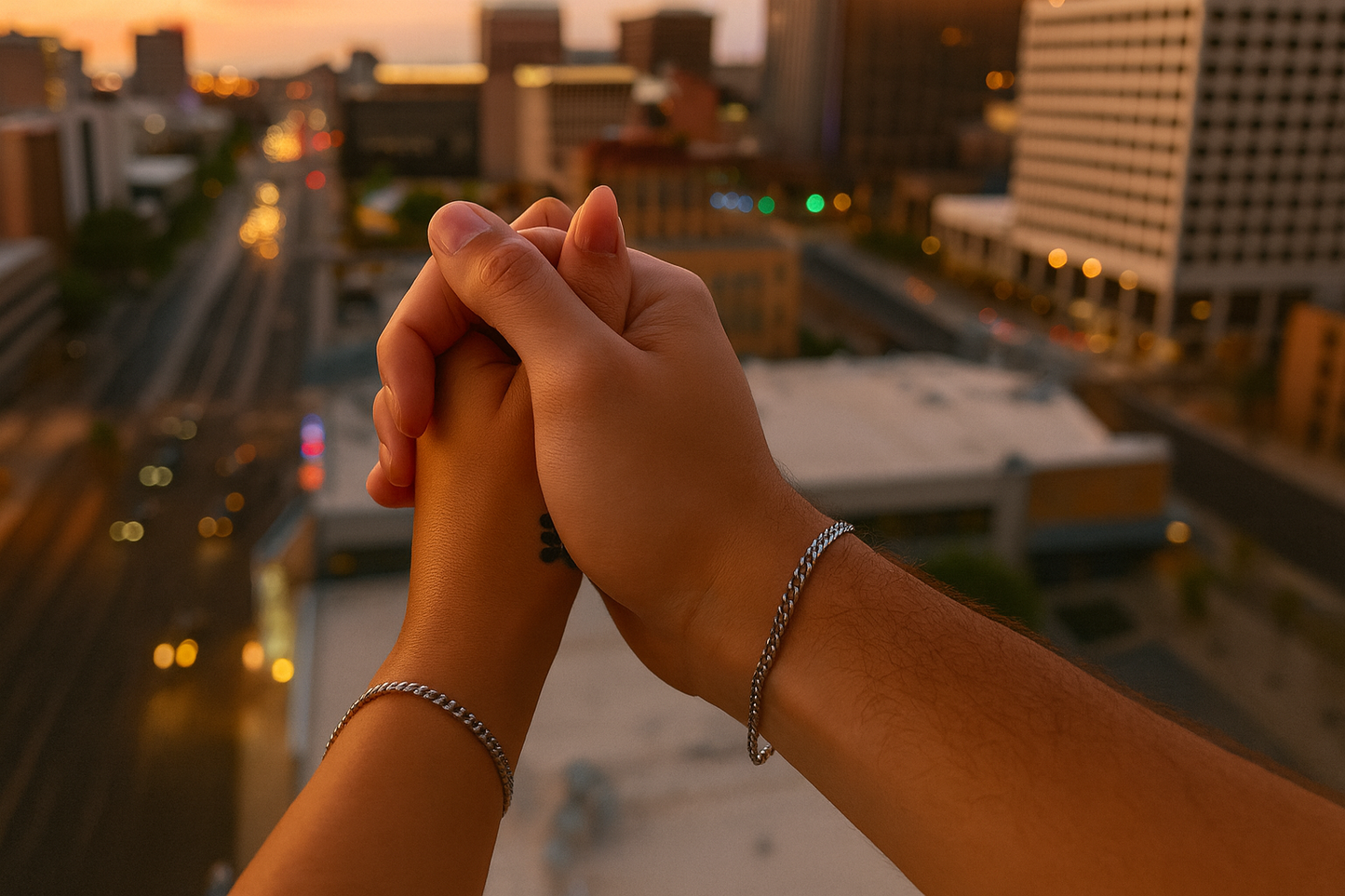 Locked Unisex Permanent Couples Bracelets